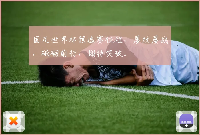 国足世界杯预选赛征程，屡败屡战，砥砺前行，期待突破。